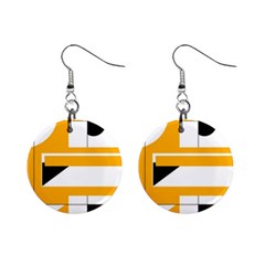 Design Pattern Yellow Background Art Mini Button Earrings