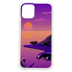 Sunset Sea Ocean Purple Pink Flowers Stone Iphone 12 Mini Tpu Uv Print Case	 by Jancukart