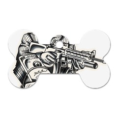 Scarface Movie Traditional Tattoo Dog Tag Bone (two Sides) by tradlinestyle