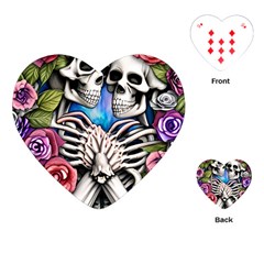 Floral Skeletons Playing Cards Single Design (heart) by GardenOfOphir
