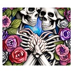 Floral Skeletons One Side Premium Plush Fleece Blanket (Small) 50 x40  Blanket Front