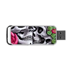 Black Skulls Red Roses Portable Usb Flash (one Side) by GardenOfOphir