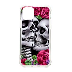 Black Skulls Red Roses Iphone 11 Pro 5 8 Inch Tpu Uv Print Case by GardenOfOphir