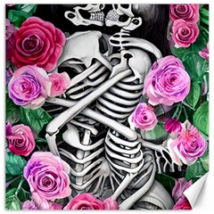 Floral Skeletons Canvas 16  X 16  by GardenOfOphir