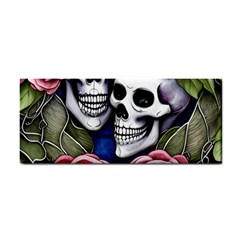 Skulls And Flowers Hand Towel by GardenOfOphir