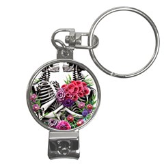 Gothic Floral Skeletons Nail Clippers Key Chain by GardenOfOphir