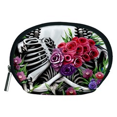 Gothic Floral Skeletons Accessory Pouch (medium) by GardenOfOphir