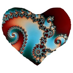 Fractal Spiral Art Math Abstract Large 19  Premium Heart Shape Cushions