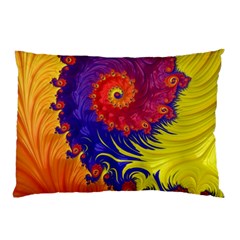 Fractal Spiral Bright Colors Pillow Case (two Sides) by Ravend