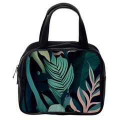 Green Nature Bohemian Painting Leaves Foliage Classic Handbag (one Side) by Ravend