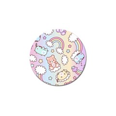 Pusheen Carebears Bears Cat Colorful Cute Pastel Pattern Golf Ball Marker (4 Pack) by Sapixe