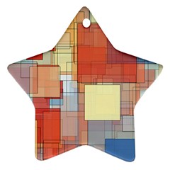 Art Abstract Rectangle Square Star Ornament (two Sides) by Ravend