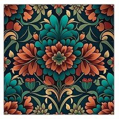 Flower Pattern Modern Floral Square Satin Scarf (36  X 36 )