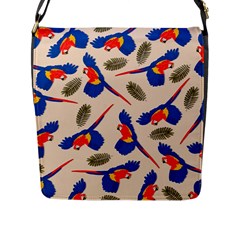 Bird Animals Parrot Pattern Flap Closure Messenger Bag (l)