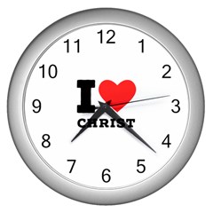 I Love Christ Wall Clock (silver) by ilovewhateva