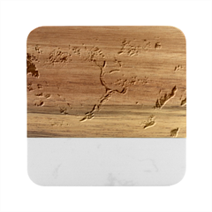 Color Snow Mountain Pretty Marble Wood Coaster (square)