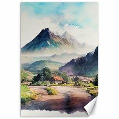 Countryside Trees Grass Mountain Canvas 20  X 30  by Ravend
