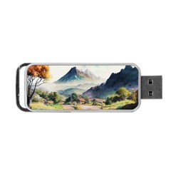 Countryside Trees Grass Mountain Portable Usb Flash (two Sides)