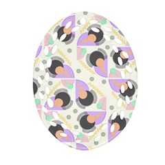 Pattern Pastel Drawing Art Oval Filigree Ornament (two Sides)