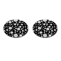 Black Circle Pattern Cufflinks (oval) by artworkshop