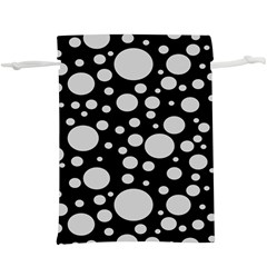 Black Circle Pattern Lightweight Drawstring Pouch (xl) by artworkshop