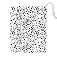 Winking Emoticon Sketchy Drawing Motif Random Pattern Drawstring Pouch (4xl) by dflcprintsclothing