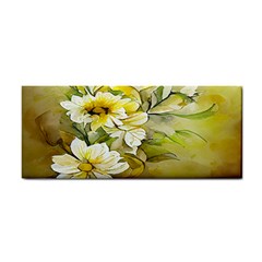 Watercolor Yellow And-white Flower Background Hand Towel by artworkshop