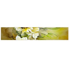 Watercolor Yellow And-white Flower Background Large Premium Plush Fleece Scarf  by artworkshop