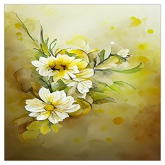 Watercolor Yellow And-white Flower Background Lightweight Scarf  by artworkshop