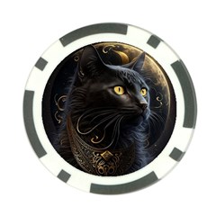 Ai Generated Cat Moon Feline Cute Poker Chip Card Guard (10 Pack)