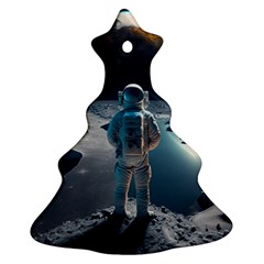 Ai Generated Space Astronaut Universe Moon Earth Christmas Tree Ornament (two Sides)