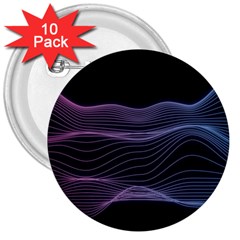 Abstract Wave Digital Design Space Energy Fractal 3  Buttons (10 Pack)  by Ravend