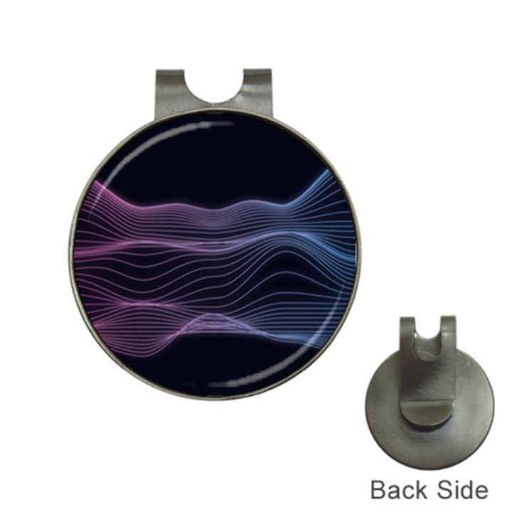 Abstract Wave Digital Design Space Energy Fractal Hat Clips with Golf Markers