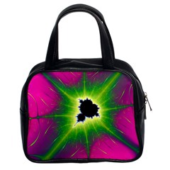 Fractal Art Math Abstract Artwork Pink Magenta Classic Handbag (two Sides)