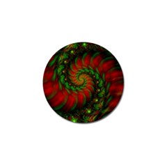 Fractal Green Red Spiral Happiness Vortex Spin Golf Ball Marker (10 Pack)