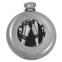 Bdsm Erotic Concept Graphic Poster Round Hip Flask (5 Oz) by dflcprintsclothing