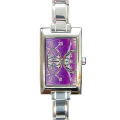 Abstract Colorful Art Pattern Design Fractal Rectangle Italian Charm Watch