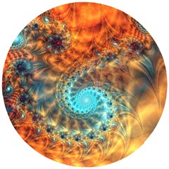 Fractal Math Abstract Mysterious Mystery Vortex Wooden Puzzle Round