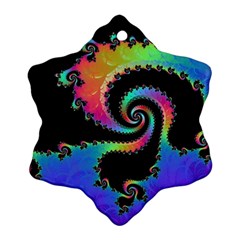 Fractal Spiral Vortex Swirl Whirlpool Math Snowflake Ornament (two Sides) by Ravend