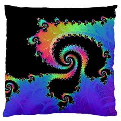 Fractal Spiral Vortex Swirl Whirlpool Math Large Premium Plush Fleece Cushion Case (two Sides)