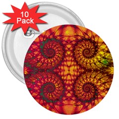 Art Pattern Fractal Design Abstract Artwork 3  Buttons (10 Pack) 