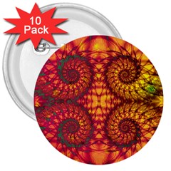 Art Pattern Fractal Design Abstract Artwork 3  Buttons (10 Pack)  by Ravend