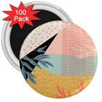 Leaves Pattern Design Colorful Decorative Texture 3  Magnets (100 pack) Front