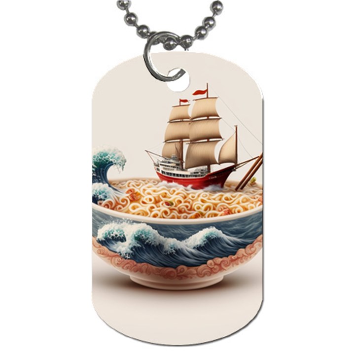 Ai Generated Noodles Pirate Chinese Food Food Dog Tag (Two Sides)