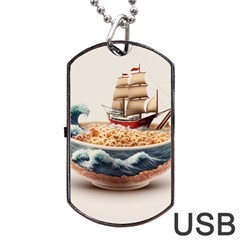 Ai Generated Noodles Pirate Chinese Food Food Dog Tag Usb Flash (two Sides) by danenraven