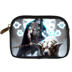 Ai Generated Viking God Fantasy Dog Norse Man Digital Camera Leather Case by danenraven