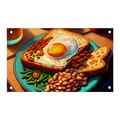 Ai Generated Breakfast Egg Beans Toast Plate Banner And Sign 5  X 3  by danenraven