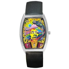 Psychedelic Rock Jimi Hendrix Barrel Style Metal Watch by Jancukart