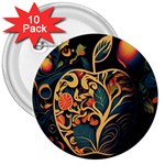 Ai Generated Apple Foliage 3  Buttons (10 pack) 