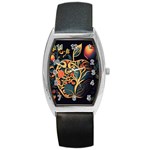 Ai Generated Apple Foliage Barrel Style Metal Watch